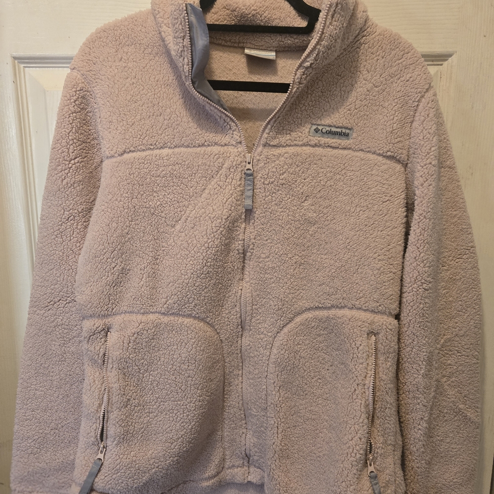 Columbia Light Pink West Bend Full Zip Sherpa Fleece Jacket